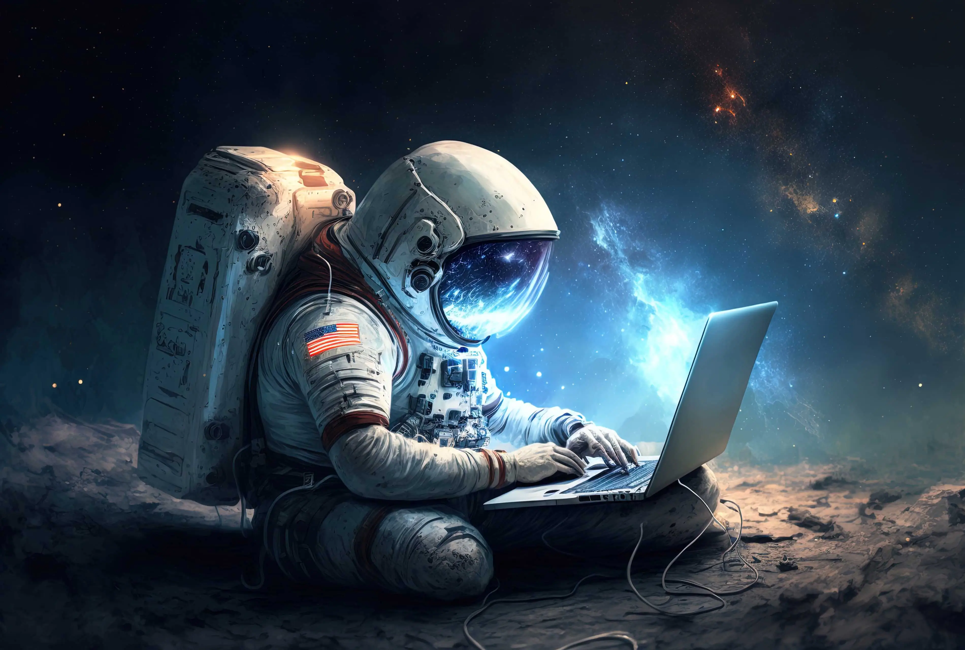 Astronaut with laptop
